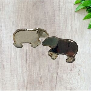 Tiny Polar Bear Stud Post back Sterling Silver Earrings